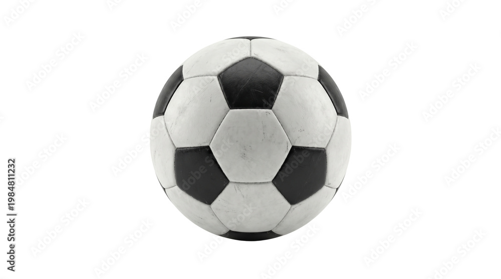 Fototapeta premium Black and white soccer ball isolated PNG with no background
