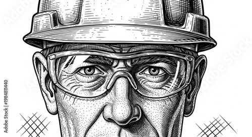 Portrait of male construction worker wearing safety gear.