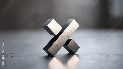 Silver Metal Logo Mockup on Polished Ground