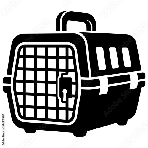 Pet Carrier Icon Silhouette for Transporting Animals