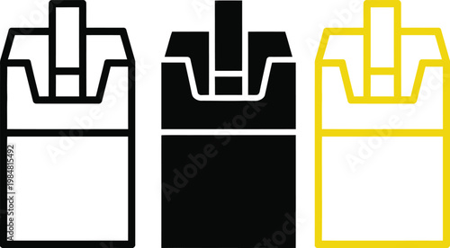 Three differently colored cigarette package designs with varying transparency levels