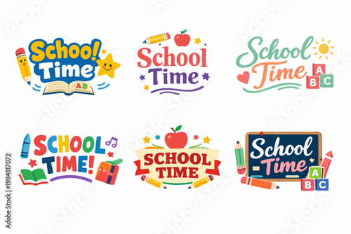 School time inspiring visual graphics creating a cheerful mood for children's learning, education, and back to school concepts