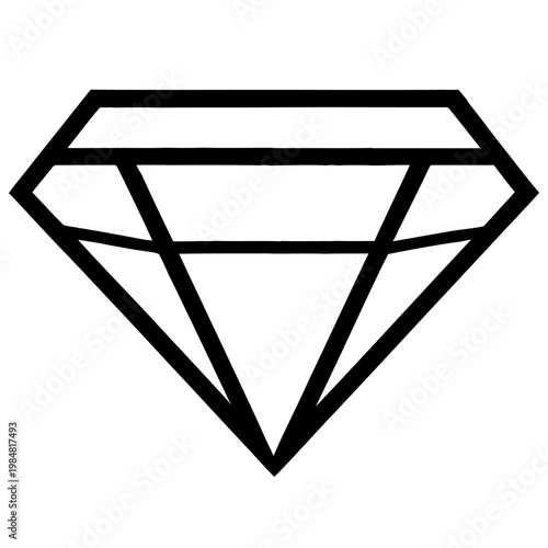 A large black diamond shaped like a gemstone with sharp edges and points