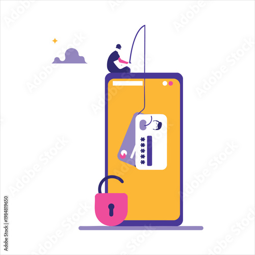 Phishing scam with credit card and password stolen via smartphone