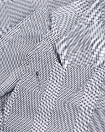 Plaid Blazer Lapel Detail Cotton Tailoring