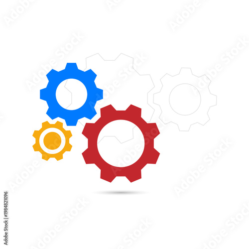 Colorful Gear Icon Business Concept