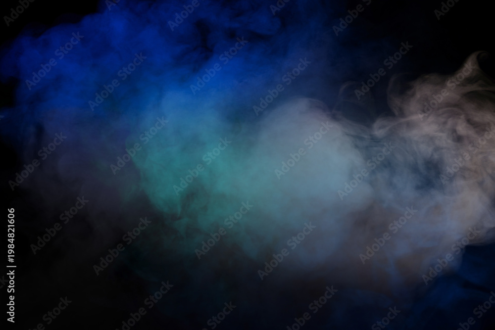 Obraz premium Blue and purple steam on a black background.