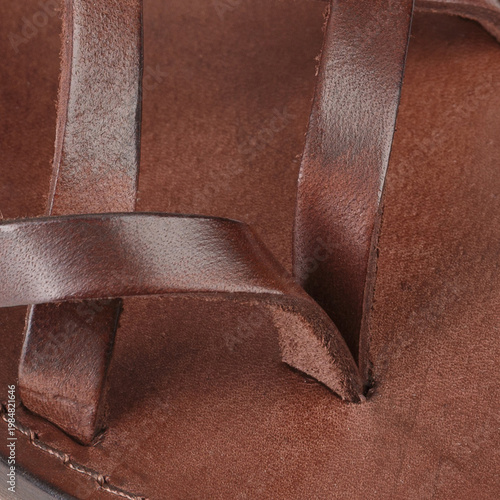 Dark Brown Leather Sandals Cross Straps