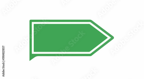 Green and white directional sign, abstract, modern design