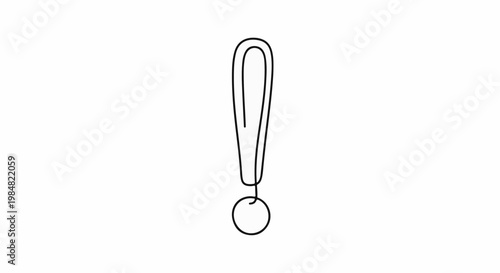 Minimalist line art exclamation point against a white background