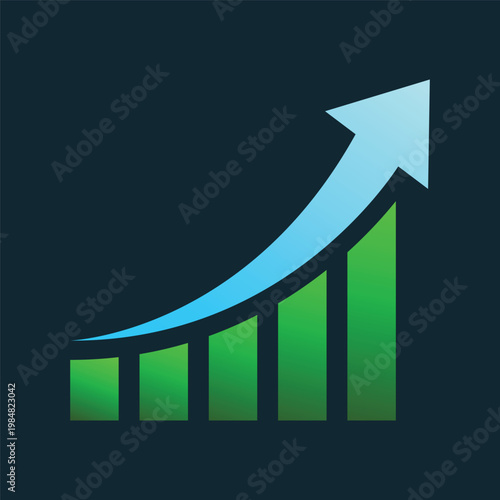 Growth Bar Chart with Upward Arrow