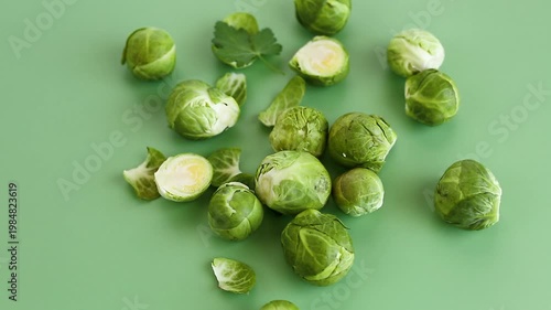 brussels sprouts flat lay healthy vegetable concept