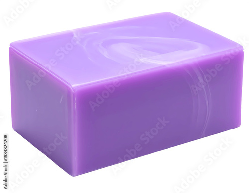 Lavender soap block closeup isolated transparent background smooth surface hygiene product