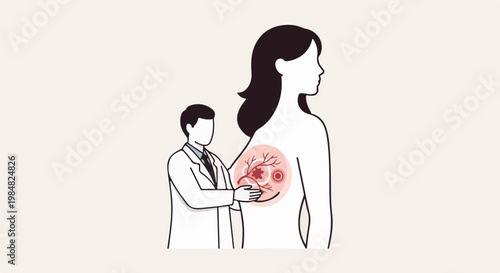 Doctor examining a woman's breast for medical issues