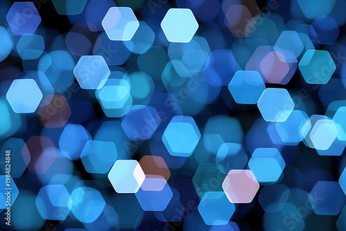 Modern Hexagon Grid Background with Blue Texture