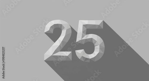 Monochromatic geometric number twenty-five with shadow