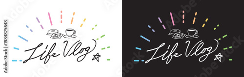 手書き風おしゃれなLife Vlog タイトル 素材 サムネイル