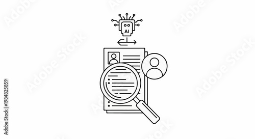 AI analyzes resume for candidate search, magnifying details