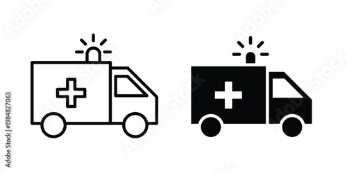 Ambulance icon UI vector. Vector icon set.