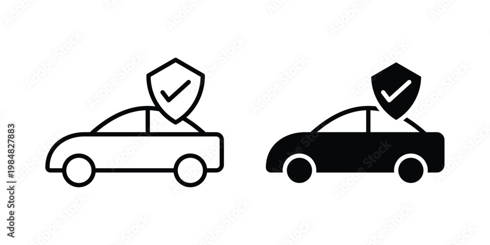Fototapeta premium Auto insurance icon UI vector. Vector icon set.