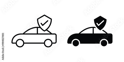 Auto insurance icon UI vector. Vector icon set.