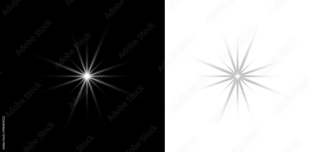 Obraz premium Magic glowing star PNG overlay transparent background sparkle shine light beam flash effect bright energy explosion celebration vector illustration design
