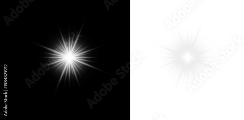 Star light effect PNG transparent background glow sparkle shine flash beam magic energy explosion bright overlay decoration abstract vector art