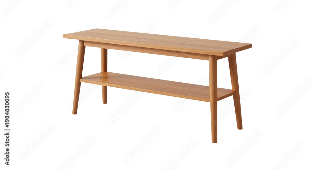 Fototapeta premium A wooden coffee table with a transparent background sits in a living room