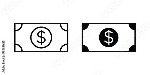 Cash icon UI vector. Vector icon set.