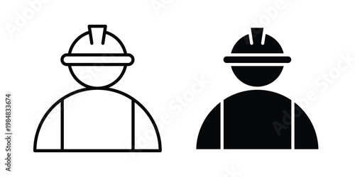 Construction worker icon UI vector. Vector icon set.