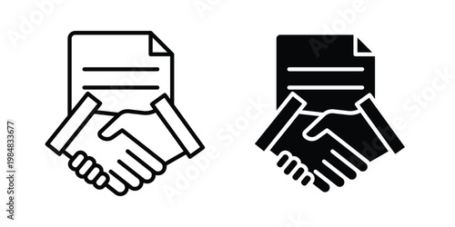 Contract icon UI vector. Vector icon set.