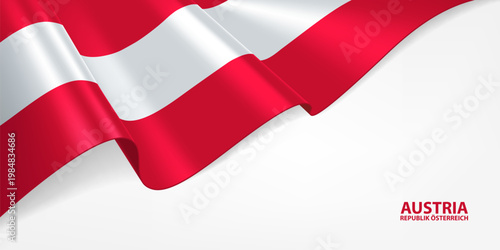 Austria flag. Austria national flag on a white background. National flag background design.
