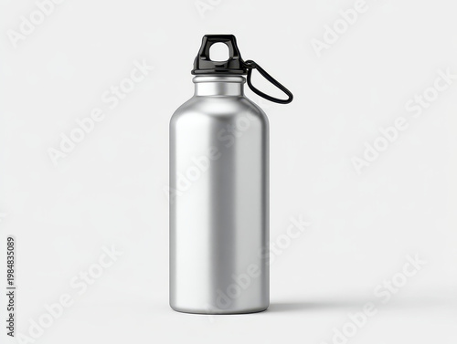 Metal Water Bottle Mockup Realistic Aluminum Template