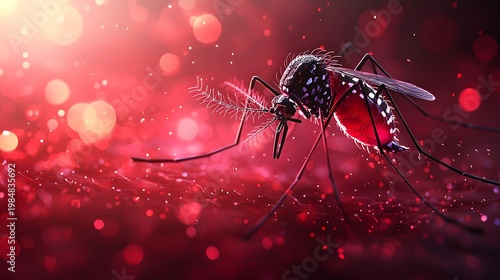 Dangerous vector insect representing dengue fever spread photo