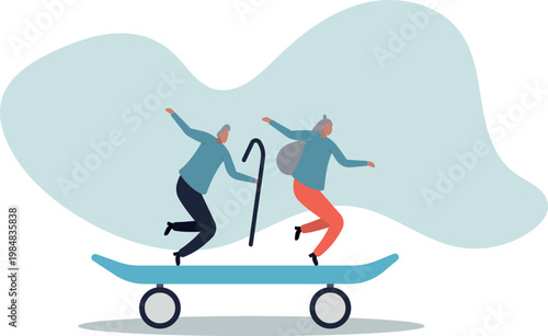 Happy retirement, active senior enjoy life after retire or health care and insurance for elderly aging society.human life and situation.