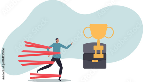 Business difficulty or struggle with career obstacle, limitation and trap or challenge to overcome to success.human life and situation.
