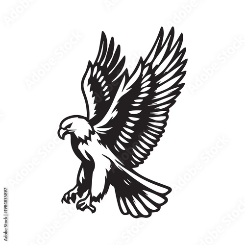 eagle black and white silhouette