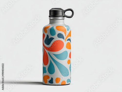 Clean Reusable Aluminum Water Bottle Mockup Blank
