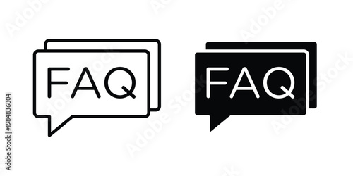 FAQ icon UI vector. Vector icon set.