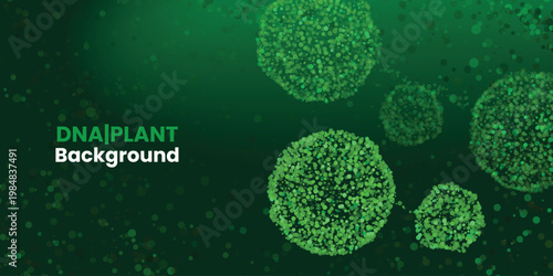 Futuristic eco design with dna plant and genetic engineering concept