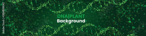 Minimal biotech background with dna plant and organic spiral design
