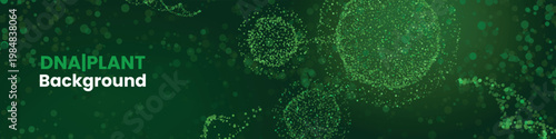 Digital biology background featuring dna plant and organic connections
