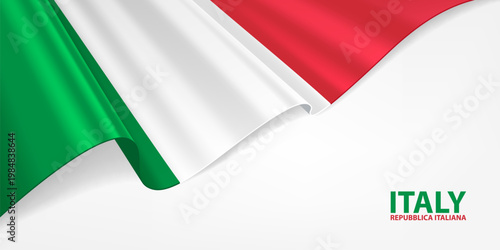 Italy flag. Italian national flag on a white background. National flag background design.