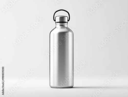 Clean Stainless Steel Water Bottle Mockup Blank realistic style
