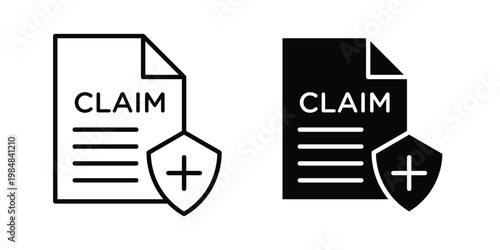 Insurance Claim icon UI vector. Vector icon set.