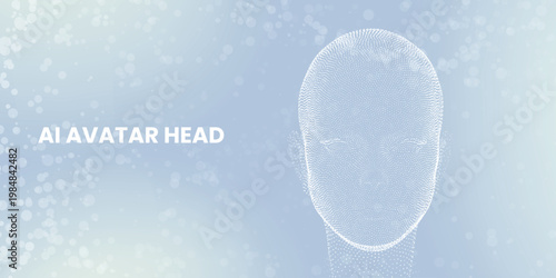 Minimal ai avatar head icon for technology applications