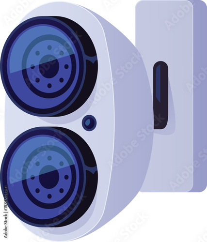 CCTV camera, double surveillance video camera flat vector icon, security safety monitoring and control protecting device