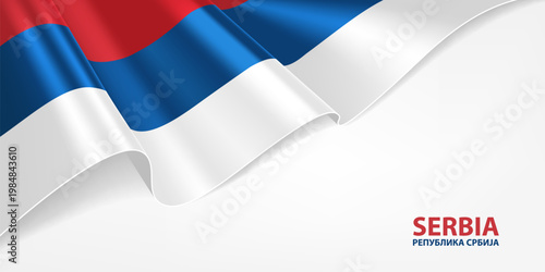 Serbia flag. Serbian national flag on a white background. National flag background design.
