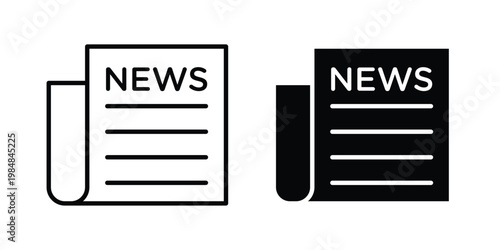Newspaper icon UI vector. Vector icon set.