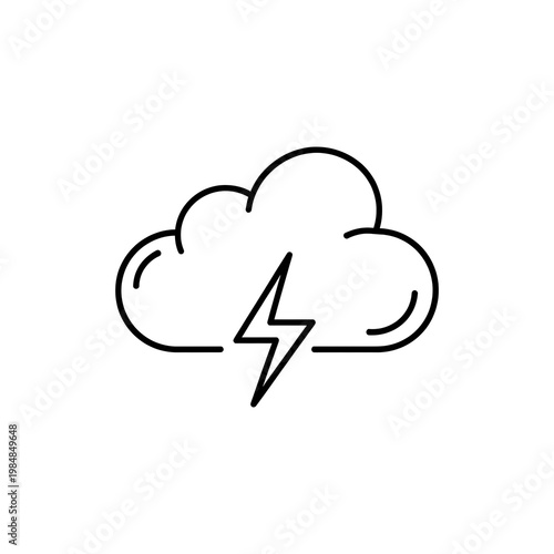 A simple line drawing of a stormy weather cloud
